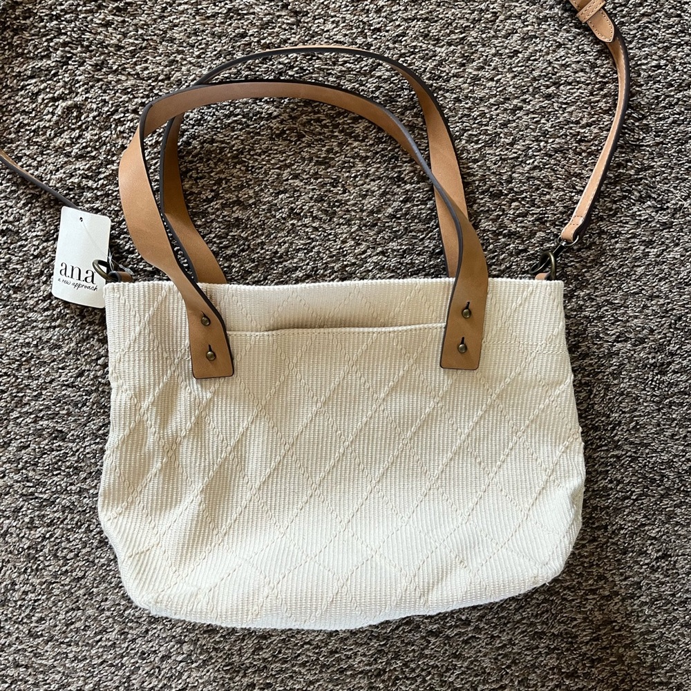 a.n.a Cream Quilted Tote Bag